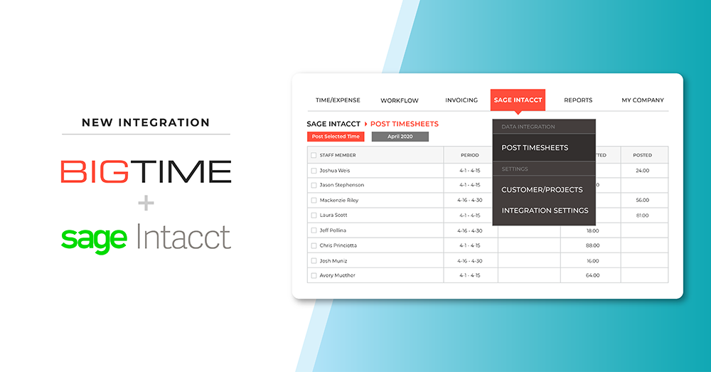 BigTime Software ogłasza nową integrację z Sage Intacct