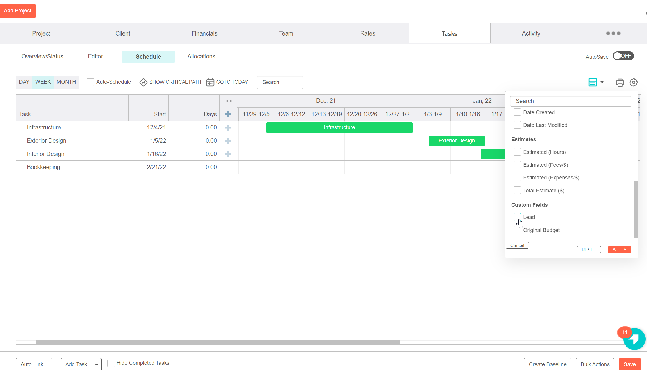 GanttChartCustomFields